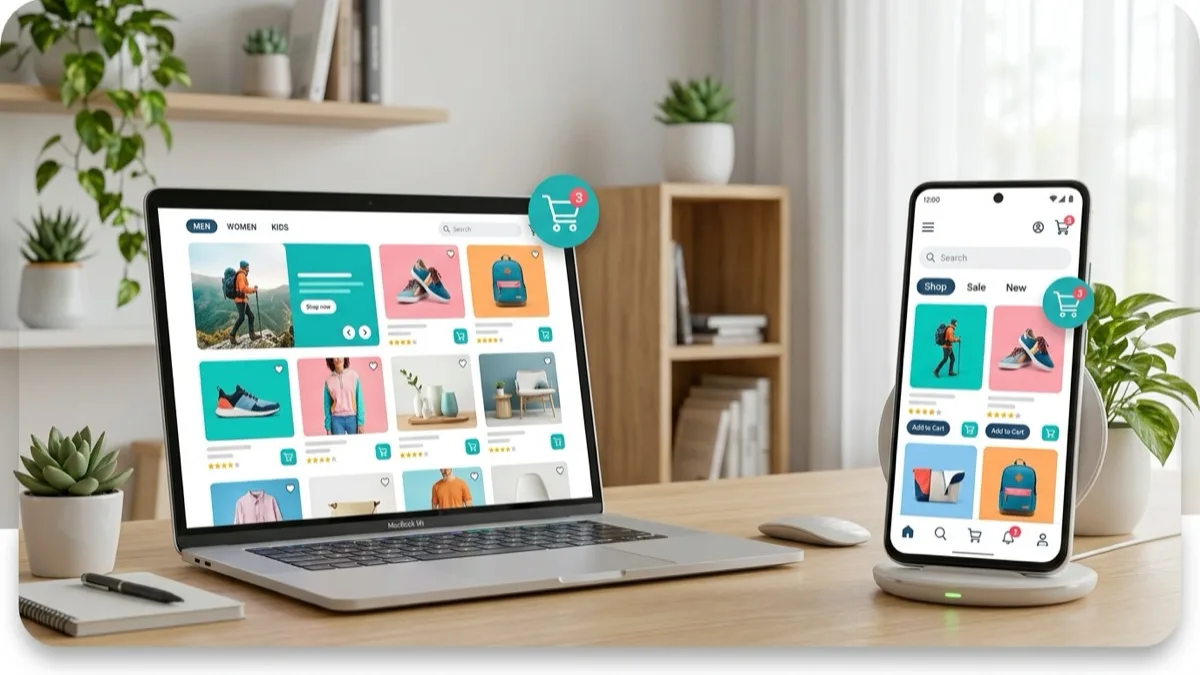 B2B ecommerce website design showing a login-gated wholesale catalog with customer-specific contract pricing in CAD, a quick-order pad, net-30 purchase-order checkout, and live ERP inventory for a Canadian distributor